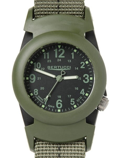 Bertucci DX3?« PRO-GUARD?äó Resin Watch, Dash-Striped Nylon Strap, Black Dial - 11047