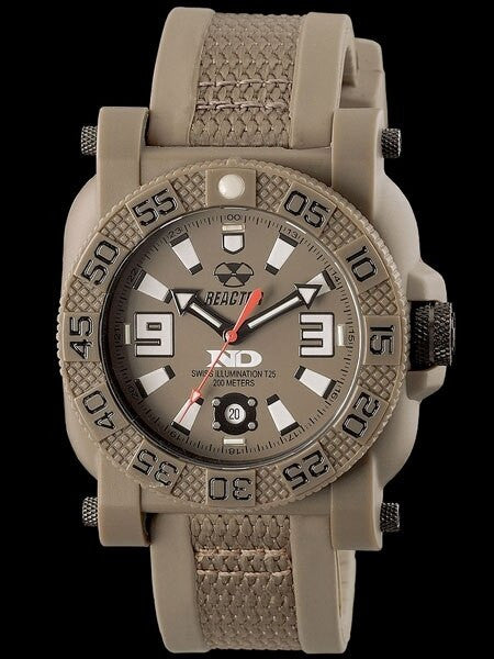 Reactor Gryphon Watch with Never Dark Illumination, Nitromid Polymer, Steel Core Case and Rubber Strap #73821