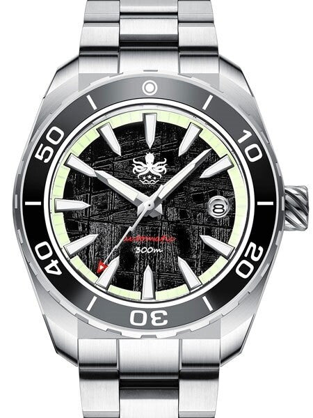 PHOIBOS Proteus 300-Meter Automatic Dive Watch with Meteorite Dial, AR Double Dome Sapphire Crystal #PY024E