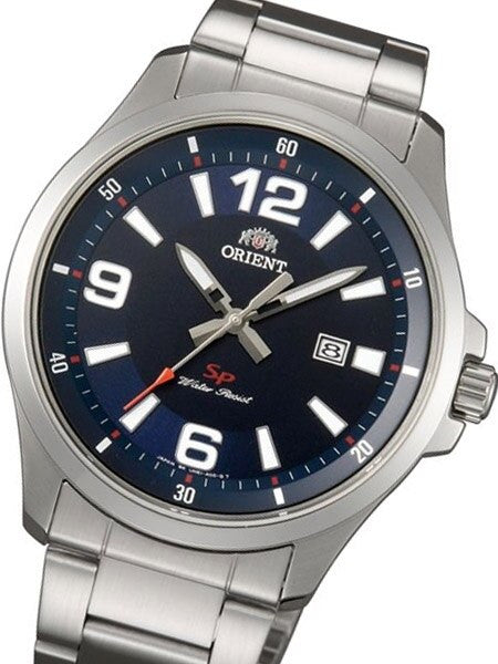 Orient Commander Quartz Watch with Vibrant Deep Blue Dial and Date #UNE1005D
