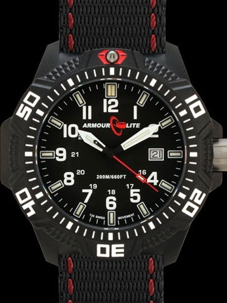 Armourlite Caliber Series Black Dial Watch with Tritium Illumination and Sapphire Crystal #AL603