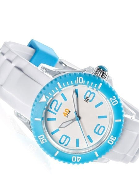 40Nine Clear Plastic 41.5mm Case with White Silicone Rubber Strap #40NINE03-SKYBLUE3