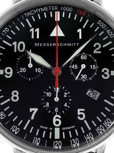 Messerschmitt Aviator's Quartz Chronograph Watch with 42mm Case #ME-755