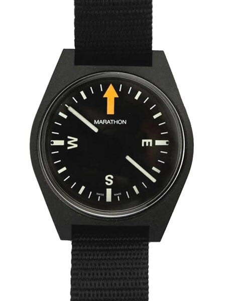 Marathon Wrist Compass with Black Dial and Luminescent MaraGlo Paint #CO194001