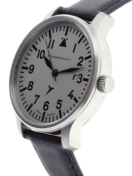 Messerschmitt Fliegeruhr Watch with Black Leather Strap #ME-42S