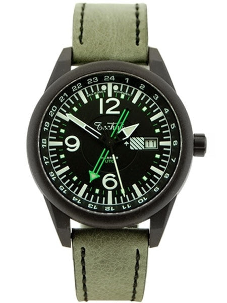Techne Harrier Dual-Time Zone Watch with 41.5mm Carbon Reinforced Polymer Case #368.174