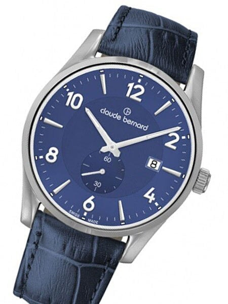 Claude Bernard Blue Dial Quartz Dress Watch with Small Seconds Sub-Dial #65001-3-BUIN