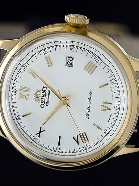 Orient Goldtone Automatic Dress Watch with White Dial, Roman Numerals #ER24009W