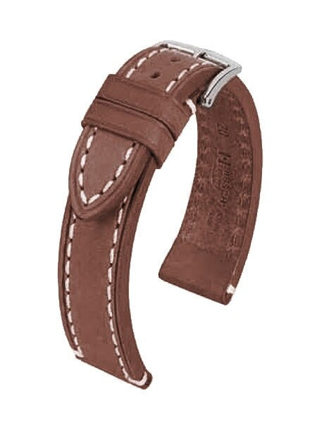 Hirsch Liberty One Piece Brown Calf Leather Watch Strap #109002-10