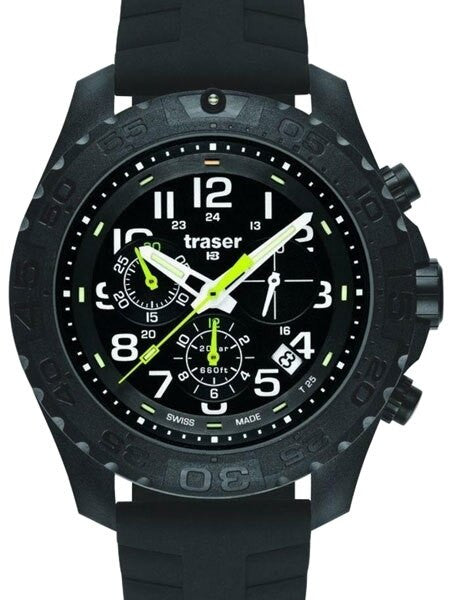 Traser Outdoor Pioneer Chronograph with Tritium Illumination and 12-Hour Totalizer #102910