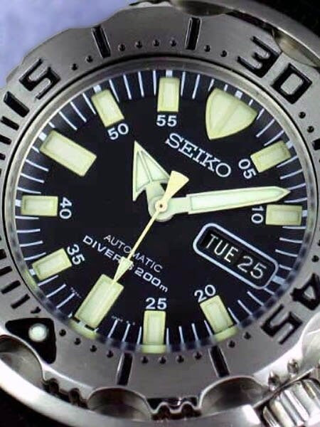 Seiko Black 'Monster' Automatic Dive Watch with Rubber Dive Strap #SKX779K3