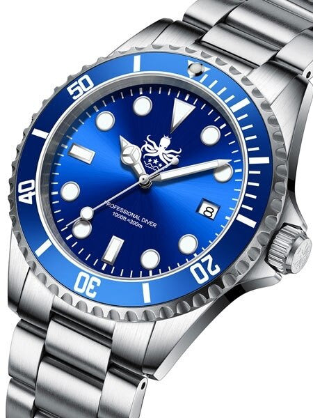 PHOIBOS 300-Meter Swiss Quartz Dive Watch with Sapphire Crystal #PX002B