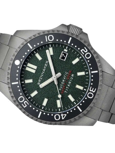 Spinnaker Tesei Titanium Automatic 200 Meter Dive Watch With Green Dial SP-5084-33
