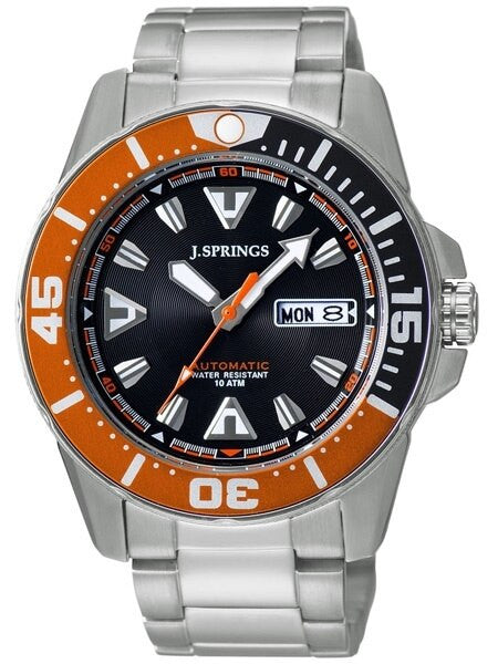 J. Springs Automatic 21-Jewel Sport Dive Watch with Day and Date, Black Dial #BEB078