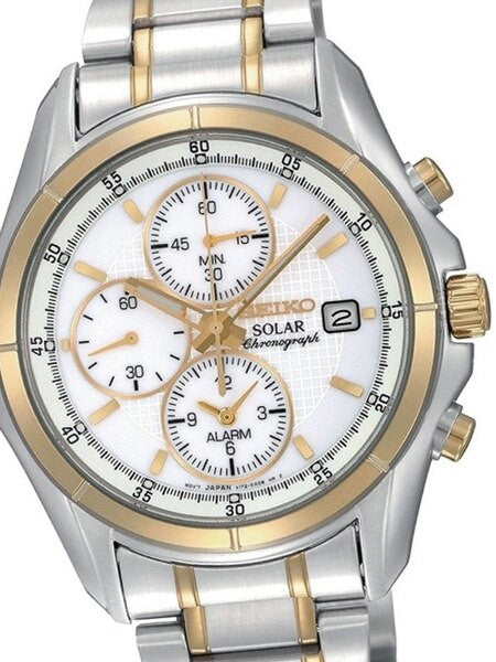 Seiko Core Series White Dial, Solar Alarm Chronograph with Stopwatch #SSC002