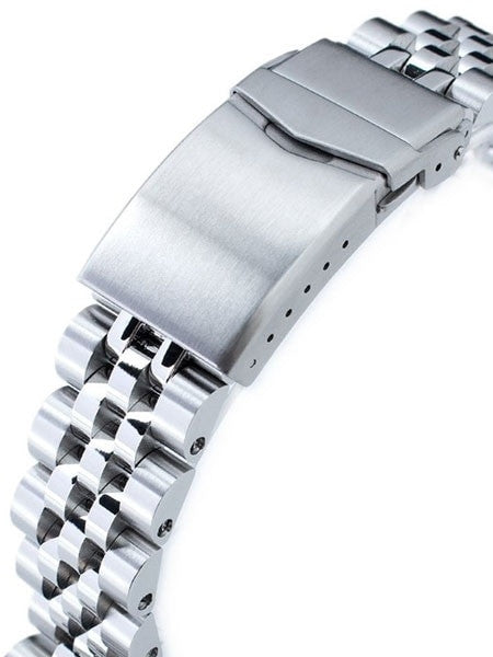 Strapcode 22mm ANGUS-J "Louis" 316L Stainless Steel Watch Bracelet for Seiko SKX007, V-Clasp #SS221820B059