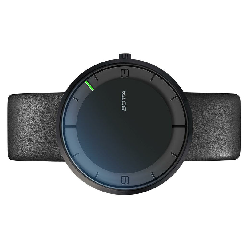 Botta Nova 40 Quartz one hand 12-hour watch with ultra thin black PVD titanium case #579090AB