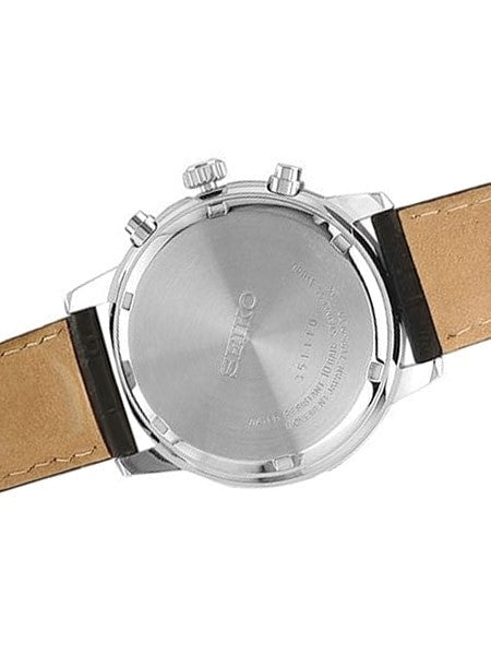 Seiko Quartz Chronograph with 12-Hour Totalizer Function and Black Dial  #SNDC33P1