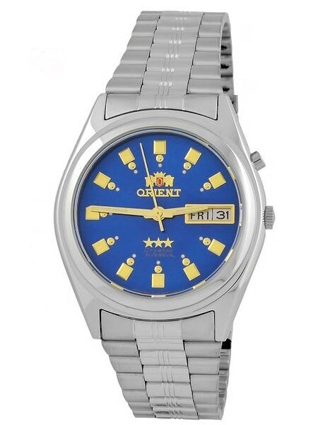 Orient Automatic Watch with Blue Dial, Day-Date and SS Bracelet #EM6Q00EJ