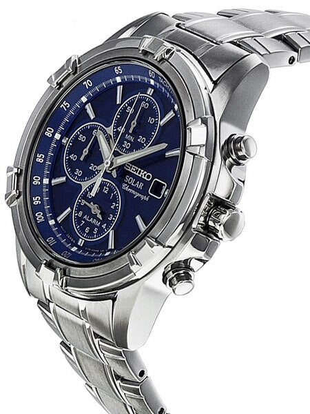 Seiko Essentials Solar Chronograph and Alarm with Blue Dial #SSC141
