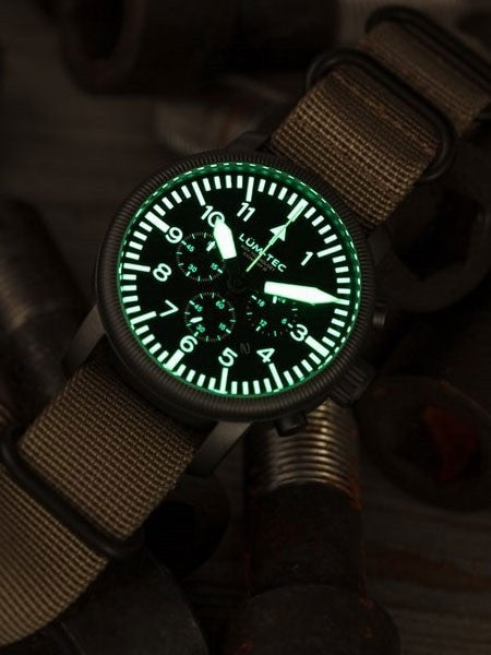Lum-Tec Combat 44 Chronograph Watch with Double Curved Sapphire Crystal #Combat B44