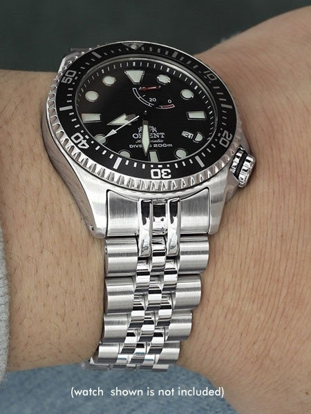 Strapcode 22mm ANGUS-J âLouisâ 316L Stainless Steel Watch Bracelet for Orient Neptune #SS221820RP081