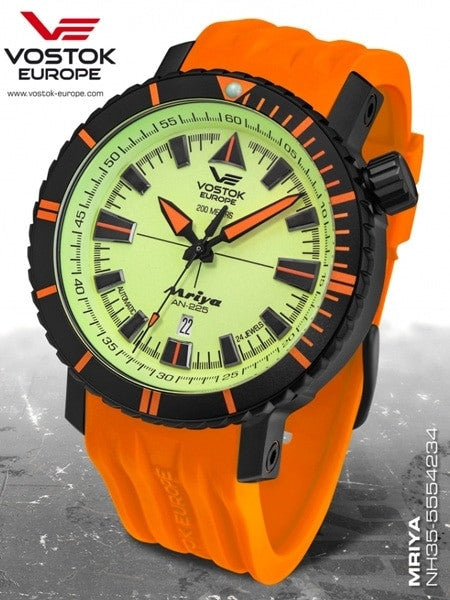 Vostok-Europe Mriya Automatic 200 Meter Dive Watch with SuperLuminova Dial #5554234