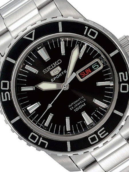 Seiko 41mm Sports 5, 23-Jewel Automatic Watch with Day and Date Window #SNZH55K1