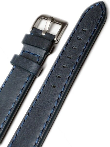 Panerai-Style Blue Leather Strap with Matching Stitching #LBV-98241M