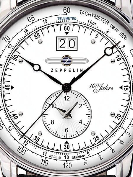Graf Zeppelin German Made, Dual Time Big Date 100 Years of Zeppelin Watch #7640-4