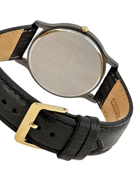 Seiko Solar Watch with 38mm Black Ion-Plated Stainless Steel Case #SUP875