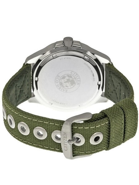 Citizen Military Watch Eco-Drive Green Dial with Green Nylon Strap #AW1410-32X