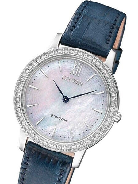 Citizen Ladies Eco-Drive Watch with MOP Dial and Swarovski Crystals #EX1480-15D