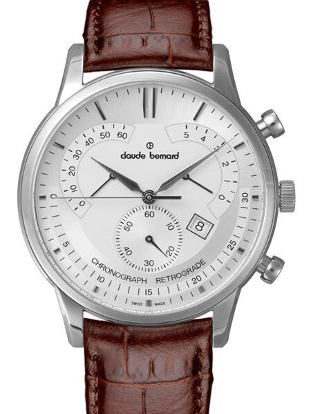 Claude Bernard Retrograde Chronograph Watch with Sapphire Crystal #01506-3-AIN