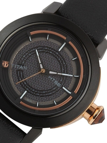 Titan HTSE Ladies Solar Powered Quartz Watch with Black PVD Case and Leather Strap #2525KL01