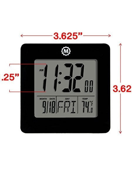 Marathon Desktop Clock with Calendar, Temperature, Alarm #CL030050K