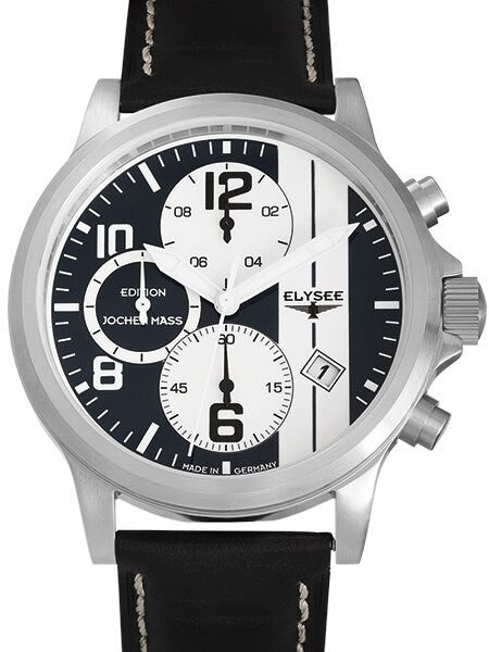 Elysee 44mm Paddock Quartz Chronograph Watch with Stopwatch and 12-hour Totalizer #18008