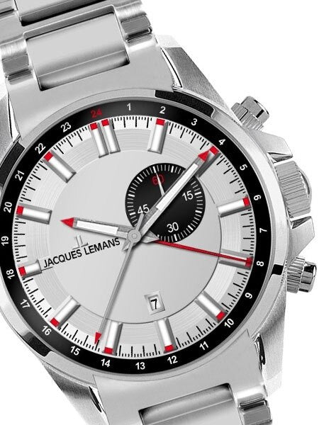 Jacques Lemans Liverpool Quartz GMT Watch with Alarm Funciton #1-1653E