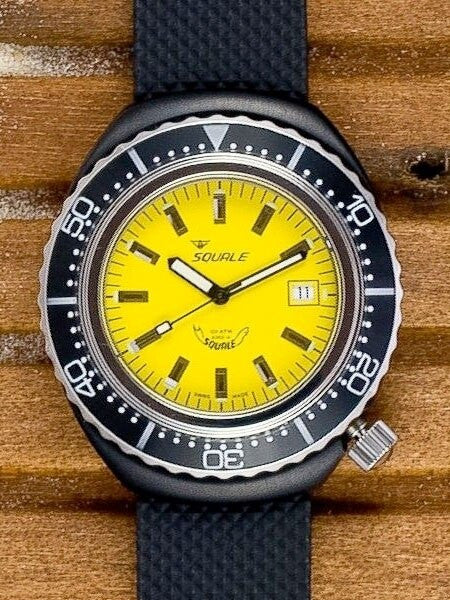 Squale 1000 meter Professional Swiss Automatic Dive watch with Black PVD Case #2002Y-PVD-R