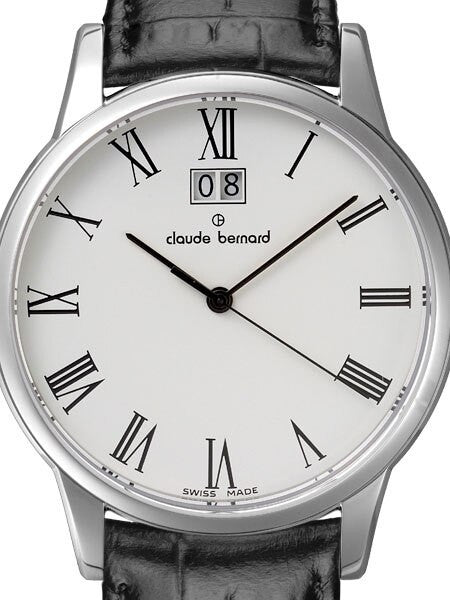 Claude Bernard Elegant and Thin Big Date Quartz Dress Watch #63003-3-BR