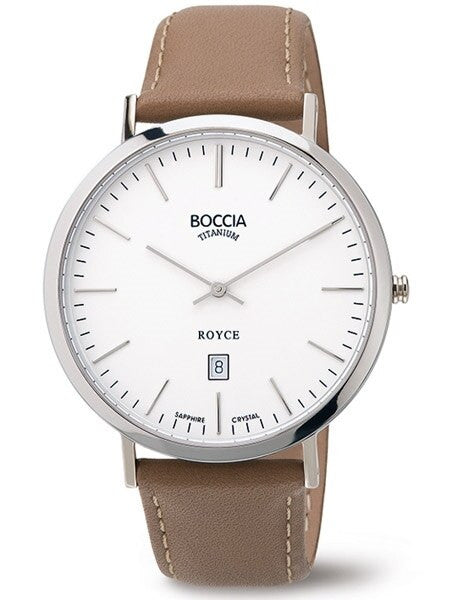 Boccia Mens Thin Quartz Watch with 42mm Titanium Case and a Sapphire Crystal #3589-01