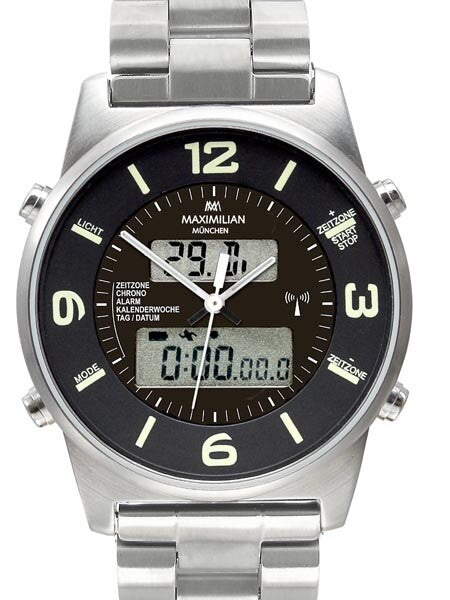 Maximilian Radio Controlled, Analog Digital Chronograph GMT, Alarm Watch #5402M-2
