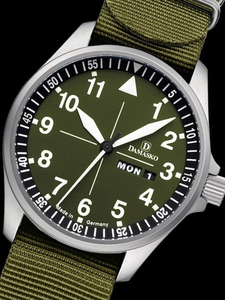 Damasko DH3.0 Swiss Automatic Watch with Olive Green Dial and