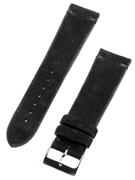 Toscana Black Vintage Handmade Suede Leather Strap #MIL-VIN-AD30