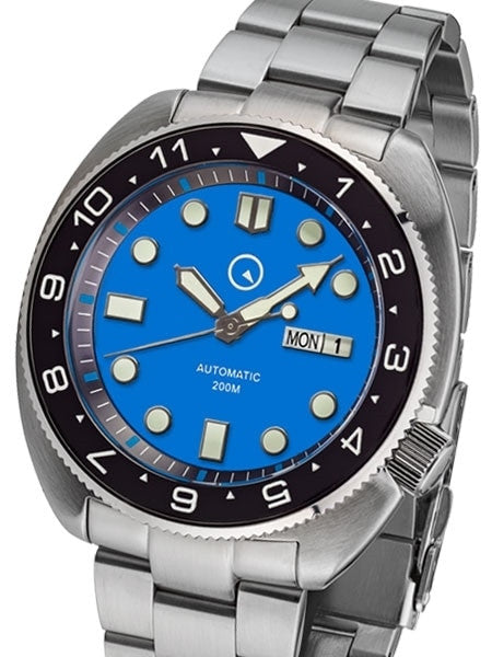Islander Dual-Time Automatic Dive Watch with AR Double Dome Sapphire Crystal, and Luminous Ceramic Bezel Insert #ISL-31