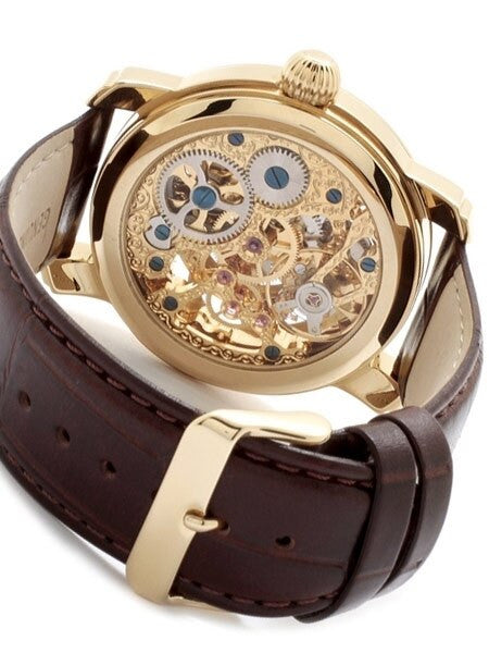Rougois Dual Time Zone Skeleton Automatic Watch with Day/Night Moonphase #RG305G