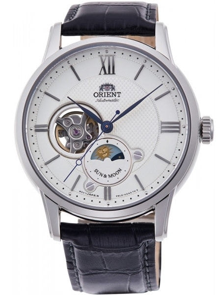 Orient Open-Heart Sun and Moon Automatic Watch with Hand Winding #RA-AS0005S10A