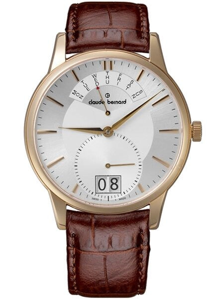 Claude Bernard Unique and Stylish Big Date and Pointer Day Watch #34004-37R-AIR