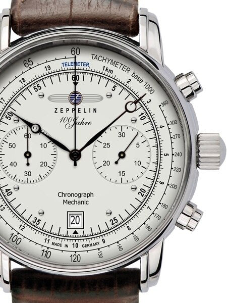 Graf Zeppelin Hand Wind Mechanical Chronograph Watch with Exhibition back #7608-1