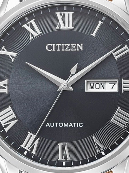 Citizen Automatic Grey Dial Watch with Grey Leather Strap #NH8360-12H